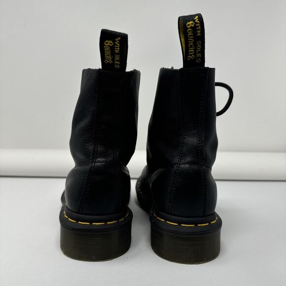 Dr Doc Martens Boots Womens 5 Black 1460 Pascal Soft Leather Combat - Picture 3 of 9
